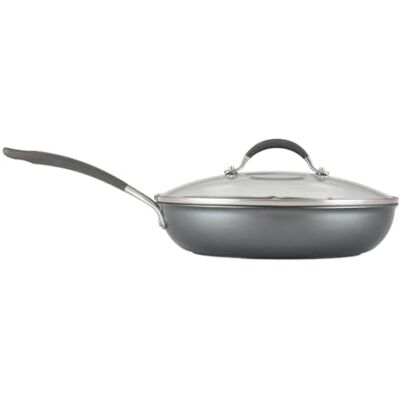 Circulon Scratch Defense Sartén antiadherente con tapa de 30 cm, sartén de inducción con antiadherente extremo, apto para lavavajillas y horno, acabado de peltre de grafito Circulon Scratch Defense Sartén antiadherente con tapa de 30 cm, sartén de inducción con antiadherente extremo, apto para lavavajillas y horno, acabado de peltre de grafito