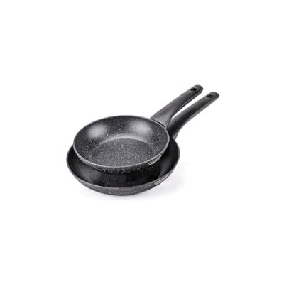 Moneta Formidabile Stone Juego de 2 sartenes antiadherentes de 24-28 cm, también para inducción, 100% fabricado en Italia Moneta Formidabile Stone Juego de 2 sartenes antiadherentes de 24-28 cm, también para inducción, 100% fabricado en Italia