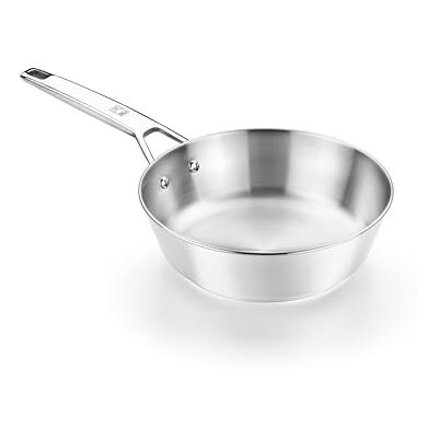 BRA Signature Sartén honda 24 cm, Acero Inoxidable 18/10, Sin Antiadherente, Triple Fondo Difusor, Apto para todo tipo de Cocinas e Inducción BRA Signature Sartén honda 24 cm, Acero Inoxidable 18/10, Sin Antiadherente, Triple Fondo Difusor, Apto para todo tipo de Cocinas e Inducción