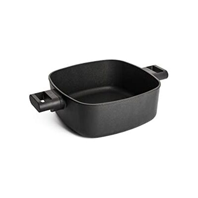 Woll Diamond Logic XR Cacerola cuadrada con 2 asas laterales (inductiva, 24 cm x 24 cm, 10 cm de alto, con mango extraíble, apta para todo tipo de fuegos, aluminio, apto para horno, color negro Woll Diamond Logic XR Cacerola cuadrada con 2 asas laterales (inductiva, 24 cm x 24 cm, 10 cm de alto, con mango extraíble, apta para todo tipo de fuegos, aluminio, apto para horno, color negro