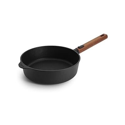 Woll Eco Logic QXR Sartén de hierro fundido (inductiva, diámetro de 24 cm, 7 cm de alto, con mango de madera sostenible extraíble, apta para todo tipo de cocinas, sin PFAS, revestimiento Woll Eco Logic QXR Sartén de hierro fundido (inductiva, diámetro de 24 cm, 7 cm de alto, con mango de madera sostenible extraíble, apta para todo tipo de cocinas, sin PFAS, revestimiento