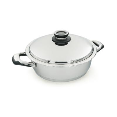 Ecovitam Ollas (2004 – 28 sartén, Acero Inoxidable 18/10 + Bakelite (Asas y termómetro), Cromado, 28 cm Ecovitam Ollas (2004 – 28 sartén, Acero Inoxidable 18/10 + Bakelite (Asas y termómetro), Cromado, 28 cm