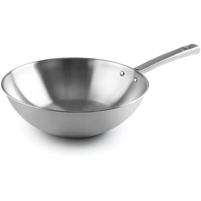 LACOR Wok Foodie, Acero Inoxidable 18/10, Mango Ergonómico, Fondo Termodifusor Sandwich, Apto para todo Tipo de Fuegos, Inducción y Lavavajillas, Acabado Lijado Satinado, Ø28 cm LACOR Wok Foodie, Acero Inoxidable 18/10, Mango Ergonómico, Fondo Termodifusor Sandwich, Apto para todo Tipo de Fuegos, Inducción y Lavavajillas, Acabado Lijado Satinado, Ø28 cm