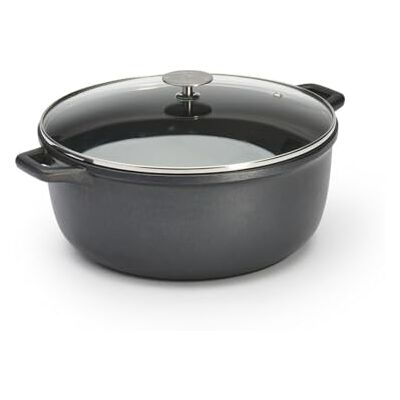 DE BUYER , CACEROLA ALTA INDUCCION CHOC EXTREME CON TAPA VIDRIO Ø 28 CM-- DE BUYER , CACEROLA ALTA INDUCCION CHOC EXTREME CON TAPA VIDRIO Ø 28 CM--
