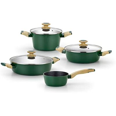 Monix Amazonia Batería 7 Piezas Aluminio FORJADO, Antiadherente, reforzado con titanio sin pfoa, apta para todo tipo de cocinas e inducción Monix Amazonia Batería 7 Piezas Aluminio FORJADO, Antiadherente, reforzado con titanio sin pfoa, apta para todo tipo de cocinas e inducción