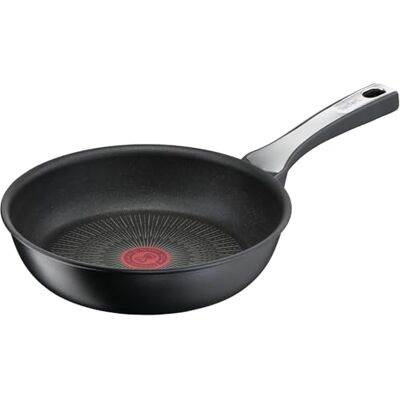 Tefal Unlimited On Sartén de 24 cm, Apto inducción, antiadherente, revestimiento titanio, Thermo-signal, apto lavavajillas y horno, acero inoxidable Tefal Unlimited On Sartén de 24 cm, Apto inducción, antiadherente, revestimiento titanio, Thermo-signal, apto lavavajillas y horno, acero inoxidable