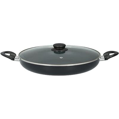 alpina Cazuela – 28 cm de diámetro – con tapa de cristal – Revestimiento antiadherente – Todo tipo de cocinas – aluminio y cristal alpina Cazuela – 28 cm de diámetro – con tapa de cristal – Revestimiento antiadherente – Todo tipo de cocinas – aluminio y cristal