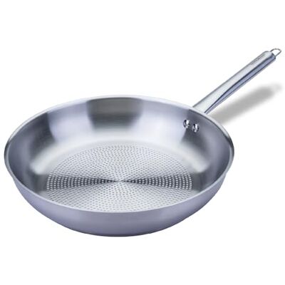 Fackelmann Ovalgriff Sartén ovalada de 28 cm de diámetro de acero inoxidable, apta para todo tipo de fuegos, incluso inducción, resistente al calor hasta +230 °C Fackelmann Ovalgriff Sartén ovalada de 28 cm de diámetro de acero inoxidable, apta para todo tipo de fuegos, incluso inducción, resistente al calor hasta +230 °C