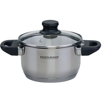 Fackelmann Geneva Olla Alta 16 x 9,5 cm, Capacidad 1,8 Litros, Cazo de Acero Inoxidable con Núcleo de Aluminio, Resistente a Corrosión y Fácil de Limpiar, Distribución Uniforme del Calor Fackelmann Geneva Olla Alta 16 x 9,5 cm, Capacidad 1,8 Litros, Cazo de Acero Inoxidable con Núcleo de Aluminio, Resistente a Corrosión y Fácil de Limpiar, Distribución Uniforme del Calor