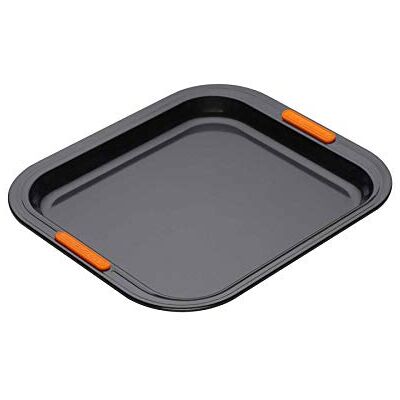 LE CREUSET Bandeja antiadherente rectangular honda, 31 x 28 cm, resistente a ácidos, revestimiento de acero al carbono, Gris/Naranja, 46085310010000 LE CREUSET Bandeja antiadherente rectangular honda, 31 x 28 cm, resistente a ácidos, revestimiento de acero al carbono, Gris/Naranja, 46085310010000
