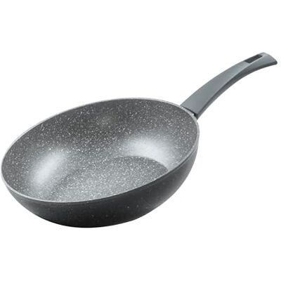 Zanetti Durapietra, sartén wok inducción 28 cm, sartén wok antiadherente apta también para inducción, diámetro 28 cm, color gris Zanetti Durapietra, sartén wok inducción 28 cm, sartén wok antiadherente apta también para inducción, diámetro 28 cm, color gris