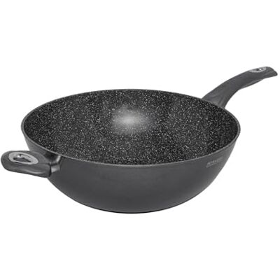 Aeternum , Petragres Ecosolution Saltapasta antiadherente, diámetro 32 cm, Full Induction, apto para inducción, revestimiento PFAS FREE, gris oscuro Aeternum , Petragres Ecosolution Saltapasta antiadherente, diámetro 32 cm, Full Induction, apto para inducción, revestimiento PFAS FREE, gris oscuro