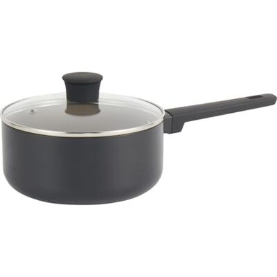Salter Cazo de cerámica de 20 cm, cuerpo de aluminio reciclado, revestimiento antiadherente saludable sin PFOA y PFAS, apto para inducción, fácil limpieza, mango suave al tacto que se Salter Cazo de cerámica de 20 cm, cuerpo de aluminio reciclado, revestimiento antiadherente saludable sin PFOA y PFAS, apto para inducción, fácil limpieza, mango suave al tacto que se