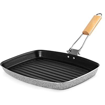 HOME Salt Npepper Parrilla de aluminio con revestimiento antiadherente, 34 x 26 cm HOME Salt Npepper Parrilla de aluminio con revestimiento antiadherente, 34 x 26 cm