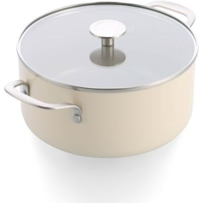 KitchenAid Cacerola de aluminio con revestimiento cerámico antiadherente con tapa de vidrio, 24 cm/4,91 L, libre de PFAS KitchenAid Cacerola de aluminio con revestimiento cerámico antiadherente con tapa de vidrio, 24 cm/4,91 L, libre de PFAS