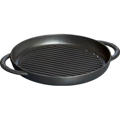 STAUB Parilla Redonda, 26 centímetros de diámetro, Color Negro STAUB Parilla Redonda, 26 centímetros de diámetro, Color Negro