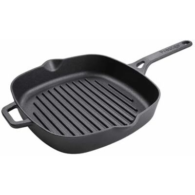 Prestige Sartén de hierro fundido de 25 cm, presazonada, no tóxica, apta para inducción y horno, fácil de limpiar Prestige Sartén de hierro fundido de 25 cm, presazonada, no tóxica, apta para inducción y horno, fácil de limpiar