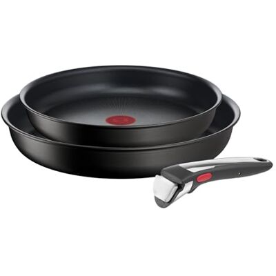 Tefal Ingenio Unlimited On Juego de 2 Sartenes 24/28 cm + Mango extraíble, Apto inducción, antiadherentes, revestimiento titanio, Thermo-signal, apto lavavajillas y horno Tefal Ingenio Unlimited On Juego de 2 Sartenes 24/28 cm + Mango extraíble, Apto inducción, antiadherentes, revestimiento titanio, Thermo-signal, apto lavavajillas y horno