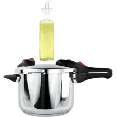 NERTHUS set olla presión con aceitera cristal antigoteo 500 ml cocina control aceite sin derrames NERTHUS set olla presión con aceitera cristal antigoteo 500 ml cocina control aceite sin derrames