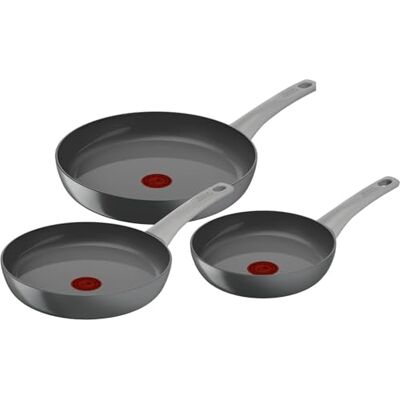 Tefal Renew On – Juego 3 Sartenes 20/24/28 cm de aluminio 100% reciclado, revestimiento antiadherente cerámico, Thermo-Signal, embalaje 90% reciclado, todo tipo de cocinas, cocina saludable Tefal Renew On – Juego 3 Sartenes 20/24/28 cm de aluminio 100% reciclado, revestimiento antiadherente cerámico, Thermo-Signal, embalaje 90% reciclado, todo tipo de cocinas, cocina saludable