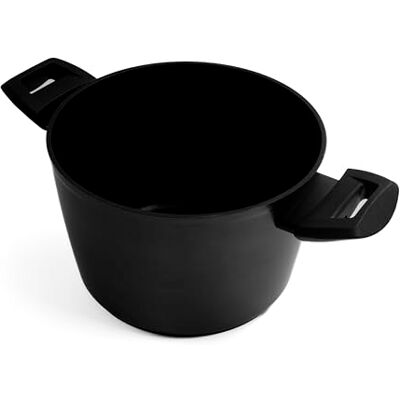 Zanetti Evolution Olla de 20 cm de diámetro, olla para inducción, fondo antiadherente, olla alta para todos los planos, mango cómodo, color negro Zanetti Evolution Olla de 20 cm de diámetro, olla para inducción, fondo antiadherente, olla alta para todos los planos, mango cómodo, color negro
