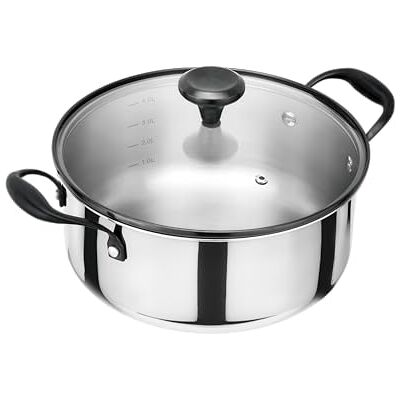 Arthur Martin – Olla de 24 cm – Acero inoxidable TRIPLY – Difusión de calor óptima – Fondo innovador – Sistema de dosificación de aceite – Mango ergonómico PVD negro Arthur Martin – Olla de 24 cm – Acero inoxidable TRIPLY – Difusión de calor óptima – Fondo innovador – Sistema de dosificación de aceite – Mango ergonómico PVD negro