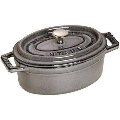 STAUB Cocotte Ovalada, Hierro Fundido, Gris Grafito, 11 cm STAUB Cocotte Ovalada, Hierro Fundido, Gris Grafito, 11 cm
