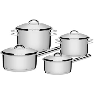 Tramontina Set de Ollas de Cocina de Acero Inoxidable con Fondo Triple Solar 4 Piezas Tramontina Set de Ollas de Cocina de Acero Inoxidable con Fondo Triple Solar 4 Piezas