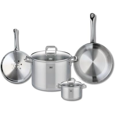 Fackelmann ELO 9502650 Juego de 2 sartenes de cocina (24 y 28 cm, 2 ollas de 14 y 26 cm, acero inoxidable, inducción) Fackelmann ELO 9502650 Juego de 2 sartenes de cocina (24 y 28 cm, 2 ollas de 14 y 26 cm, acero inoxidable, inducción)