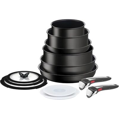 Tefal Ingenio Unlimited On Juego de 2 Sartenes 22/28 cm + 2 Cazos 16/20 cm + Guisera 24cm + Wok 26 cm + 2 Mangos extraíbles + 5 Accesorios, Apto inducción, antiadherentes Tefal Ingenio Unlimited On Juego de 2 Sartenes 22/28 cm + 2 Cazos 16/20 cm + Guisera 24cm + Wok 26 cm + 2 Mangos extraíbles + 5 Accesorios, Apto inducción, antiadherentes
