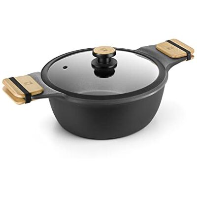BRA Market Cacerola alta 32 cm, Aluminio Fundido con Antiadherente, sin PFOA, Apta para todo tipo de cocinas incluida Inducción BRA Market Cacerola alta 32 cm, Aluminio Fundido con Antiadherente, sin PFOA, Apta para todo tipo de cocinas incluida Inducción