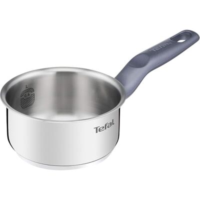 Tefal Daily Cook Cazo de 12 cm, Apto inducción, sin antiadherente, capacidad de 0,4L, base reforzada, apto lavavajillas y horno, acero inoxidable Tefal Daily Cook Cazo de 12 cm, Apto inducción, sin antiadherente, capacidad de 0,4L, base reforzada, apto lavavajillas y horno, acero inoxidable