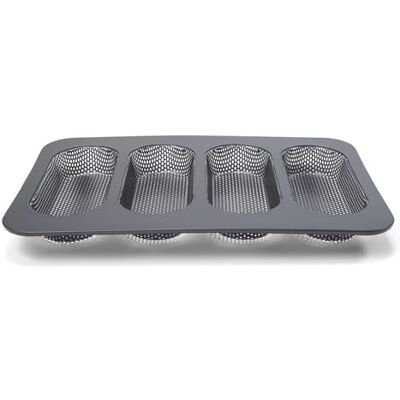 patisse Bollos perforados para perros calientes con revestimiento antiadherente, con 4 cavidades alargadas de 17 cm x 6,8 cm cada una, tamaño de la bandeja: 34 cm x 23 cm, mediano, negro patisse Bollos perforados para perros calientes con revestimiento antiadherente, con 4 cavidades alargadas de 17 cm x 6,8 cm cada una, tamaño de la bandeja: 34 cm x 23 cm, mediano, negro