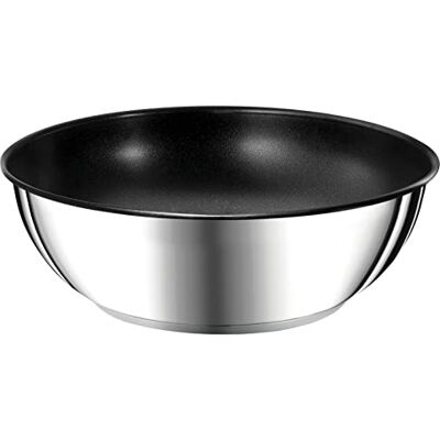 Tefal Ingenio Preference Sartén wok para inducción, acero inoxidable, revestimiento antiadherente, apilable, apta para lavavajillas, fabricada en Francia , color gris Tefal Ingenio Preference Sartén wok para inducción, acero inoxidable, revestimiento antiadherente, apilable, apta para lavavajillas, fabricada en Francia , color gris