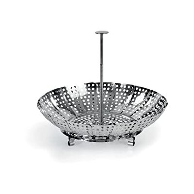 Barazzoni Cesta para cocinar al Vapor (Mango telescópico, Acero Inoxidable sin níquel, 23 cm) Barazzoni Cesta para cocinar al Vapor (Mango telescópico, Acero Inoxidable sin níquel, 23 cm)