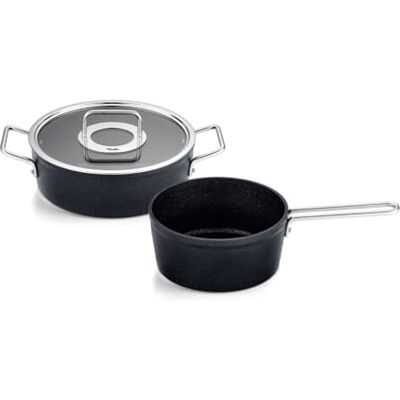 Fissler Adamant Juego de Cacerolas de Aluminio, 2 Piezas, con Tapadera de Vidrio, Antiadherente (1 Rustidera, 1 Cazo), Inducción Fissler Adamant Juego de Cacerolas de Aluminio, 2 Piezas, con Tapadera de Vidrio, Antiadherente (1 Rustidera, 1 Cazo), Inducción