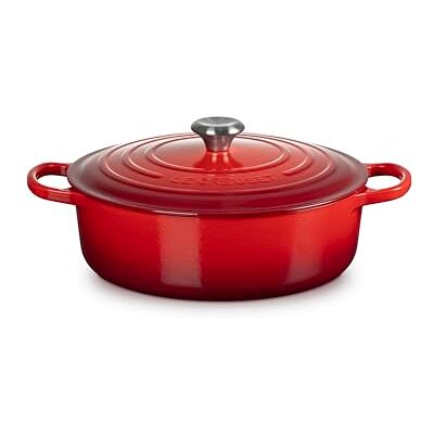 LE CREUSET Rustidera de hierro fundido, 30 cm, 6, 2 L, Cereza, 21179300602430 LE CREUSET Rustidera de hierro fundido, 30 cm, 6, 2 L, Cereza, 21179300602430
