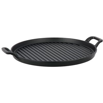 Sitram Plato redondo de hierro fundido (30 cm, plato para orejas con asas – hierro fundido esmaltado – BBQ, horno, inducción – cocción de alta temperatura – sin PFAS Sitram Plato redondo de hierro fundido (30 cm, plato para orejas con asas – hierro fundido esmaltado – BBQ, horno, inducción – cocción de alta temperatura – sin PFAS