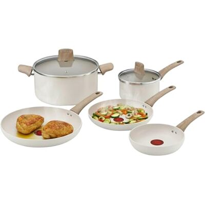 Tefal Cera Bright On Juego de 3 sartenes de 20/24/28 cm, Cazo de 16cm, Olla de 24cm, Revestimiento cerámico antiadherente de aluminio, 100% reciclado, Thermo-Signal, Tecnología inducción avanzada Tefal Cera Bright On Juego de 3 sartenes de 20/24/28 cm, Cazo de 16cm, Olla de 24cm, Revestimiento cerámico antiadherente de aluminio, 100% reciclado, Thermo-Signal, Tecnología inducción avanzada