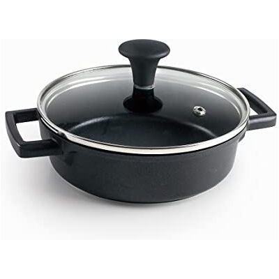 LACOR Cacerola con tapa Mini de Aluminio Fundido 100% libre PFOA, Antiadherente bicapa, Apto para Inducción, Tapa de Vidrio Templado, Ø 16 x 5cm, Negro LACOR Cacerola con tapa Mini de Aluminio Fundido 100% libre PFOA, Antiadherente bicapa, Apto para Inducción, Tapa de Vidrio Templado, Ø 16 x 5cm, Negro