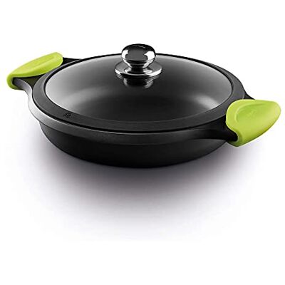 Fundix CASTEY Cacerola Baja de Inducción, 24 cm, Modelo F3-IR24, Aluminio, con Tapa, Revestimiento Antiadherente, Distribuye de Forma Homogénea el Calor, Resistente y Duradera, Libre de PFOA Fundix CASTEY Cacerola Baja de Inducción, 24 cm, Modelo F3-IR24, Aluminio, con Tapa, Revestimiento Antiadherente, Distribuye de Forma Homogénea el Calor, Resistente y Duradera, Libre de PFOA