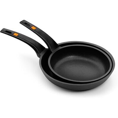BRA Efficient Set 2 sartenes, 20-24 cm, aluminio fundido con antiadherente, sin PFOA, apto para todo tipo de cocinas, incluida inducción BRA Efficient Set 2 sartenes, 20-24 cm, aluminio fundido con antiadherente, sin PFOA, apto para todo tipo de cocinas, incluida inducción
