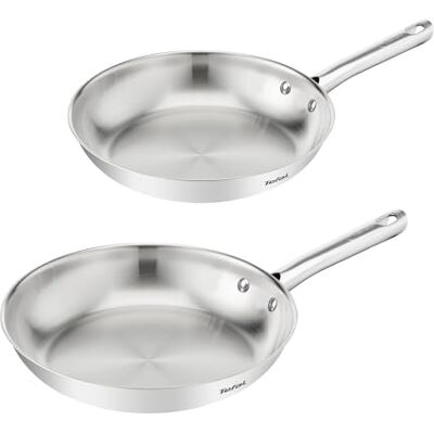 Tefal Duetto On Juego de Sartenes de 24/28 cm, Acero inoxidable, Cocción rápida y uniforme, Apto inducción, Mango ergonómico, 10 años de garantía, Resultados crujientes Tefal Duetto On Juego de Sartenes de 24/28 cm, Acero inoxidable, Cocción rápida y uniforme, Apto inducción, Mango ergonómico, 10 años de garantía, Resultados crujientes