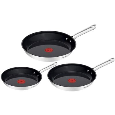 Tefal Duetto On Juego de sartenes (3 piezas, 20/24/28 cm, cerámica antiadherente, señal térmica, mango remachado, acero inoxidable) Tefal Duetto On Juego de sartenes (3 piezas, 20/24/28 cm, cerámica antiadherente, señal térmica, mango remachado, acero inoxidable)