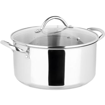 Sitram Olla de resistencia (diámetro de 24 cm, 100% acero inoxidable, con tapa de cristal, fondo de triple espesor, interior sin revestimiento nocivo, todo tipo de fuegos, incluida inducción Sitram Olla de resistencia (diámetro de 24 cm, 100% acero inoxidable, con tapa de cristal, fondo de triple espesor, interior sin revestimiento nocivo, todo tipo de fuegos, incluida inducción