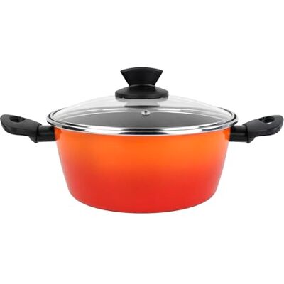 MAGEFESA Umami Cacerola 20cm acero esmaltado vitrificado con tapa de vidrio MAGEFESA Umami Cacerola 20cm acero esmaltado vitrificado con tapa de vidrio