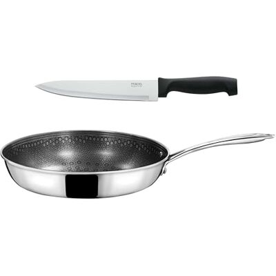 Cuisinox Virtuo Sartén Antiadherente 28 cm Cuchillo Chef France Sartén de 28 cm y navaja de chef de 20 cm, fondo triple, recubrimiento antiadherente de panal, compatible con todas las cocin Cuisinox Virtuo Sartén Antiadherente 28 cm Cuchillo Chef France Sartén de 28 cm y navaja de chef de 20 cm, fondo triple, recubrimiento antiadherente de panal, compatible con todas las cocin