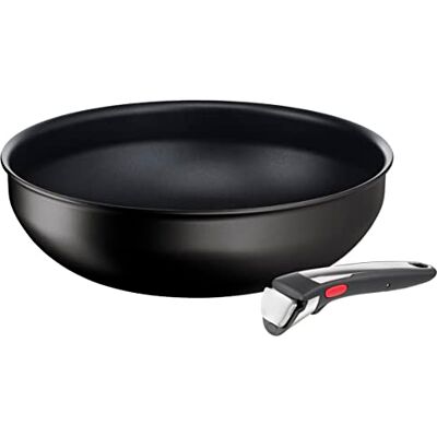 Tefal Ingenio Eco Resist On Wok 28 cm + Mango extraíble, Apto inducción, antiadherentes, revestimiento titanio, Thermo-signal, apto lavavajillas y horno Tefal Ingenio Eco Resist On Wok 28 cm + Mango extraíble, Apto inducción, antiadherentes, revestimiento titanio, Thermo-signal, apto lavavajillas y horno