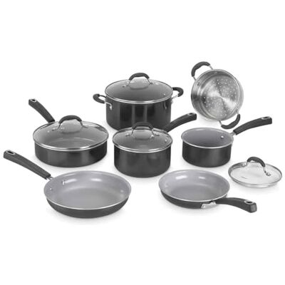 CUISINART ® Ceramica XT Juego de cocina 11 piezas Antiadherente sin PTFE/PFOA/PFAS Tapas de vidrio Mangos Cool Grip® Calor uniforme Cerámica con titanio CUISINART ® Ceramica XT Juego de cocina 11 piezas Antiadherente sin PTFE/PFOA/PFAS Tapas de vidrio Mangos Cool Grip® Calor uniforme Cerámica con titanio