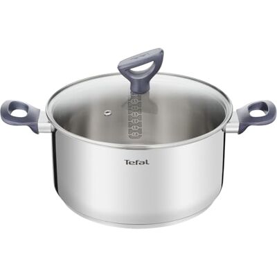 Tefal Cacerola Daily Cook 24 cm Cacerola de acero inoxidable, base reforzada, aptas para todo tipo de cocinas incluido inducción, gran conductividad y resistencia con materiales reciclados Tefal Cacerola Daily Cook 24 cm Cacerola de acero inoxidable, base reforzada, aptas para todo tipo de cocinas incluido inducción, gran conductividad y resistencia con materiales reciclados